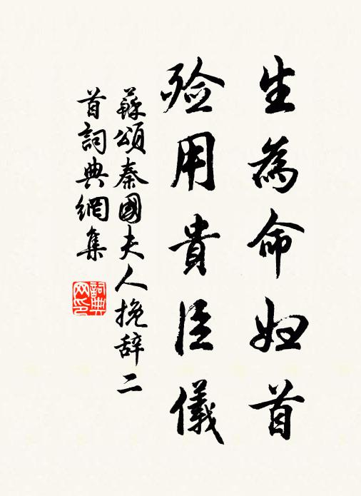 苏颂生为命妇首，殓用贵臣仪书法作品欣赏