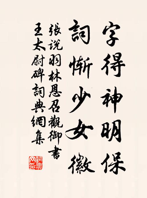 张说字得神明保，词惭少女徽书法作品欣赏