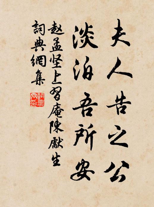 赵孟坚夫人告之公，淡泊吾所安书法作品欣赏