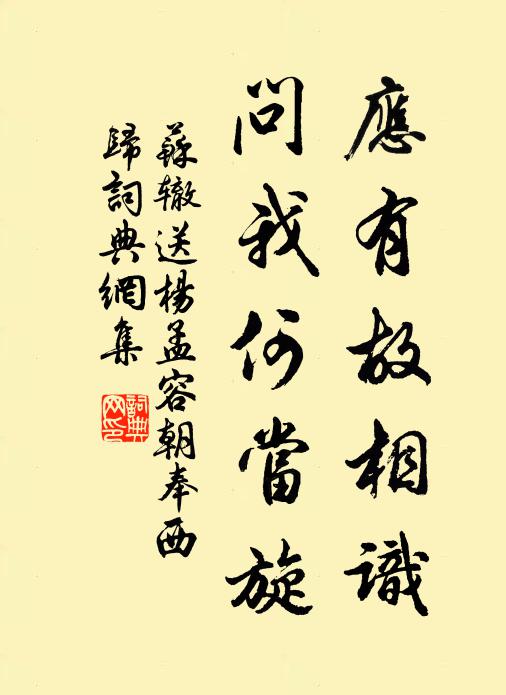苏辙应有故相识，问我何当旋书法作品欣赏