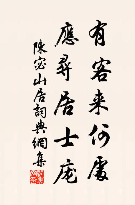 陈宓有客来何处，应寻居士庞书法作品欣赏