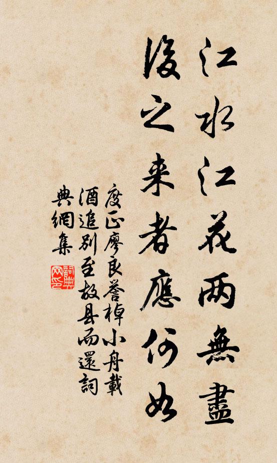 度正江水江花两无尽,后之来者应何如书法作品欣赏