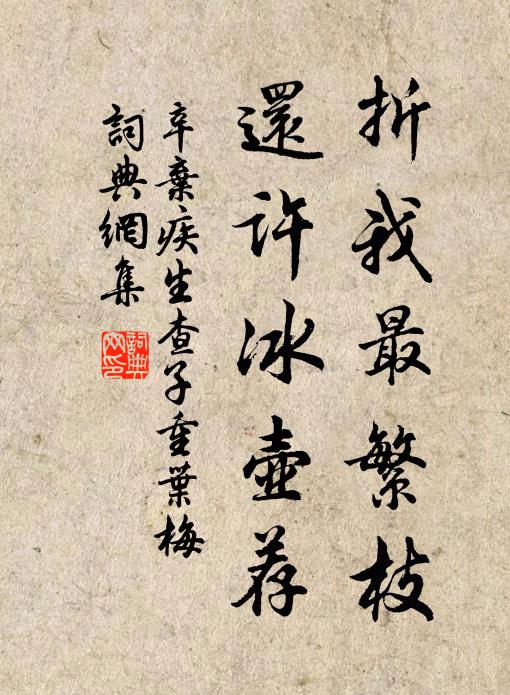 辛弃疾折我最繁枝，还许冰壶荐书法作品欣赏