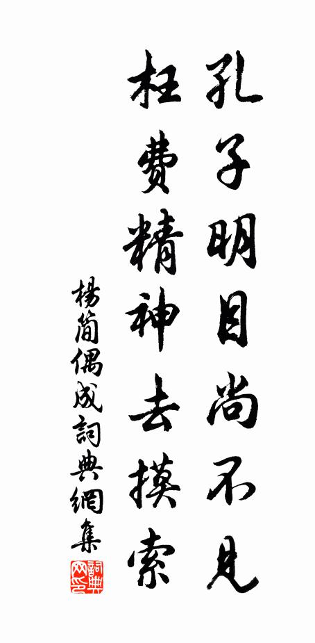 杨简孔子明目尚不见，枉费精神去摸索书法作品欣赏