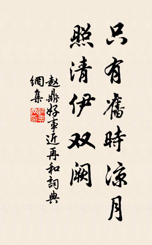 赵鼎只有旧时凉月，照清伊双阙书法作品欣赏