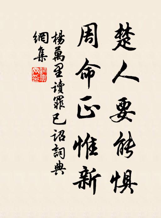 杨万里楚人要能惧，周命正惟新书法作品欣赏