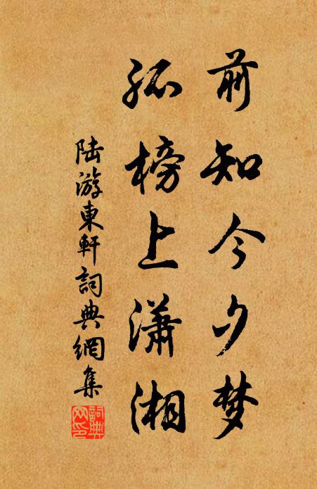 陆游前知今夕梦，孤榜上潇湘书法作品欣赏