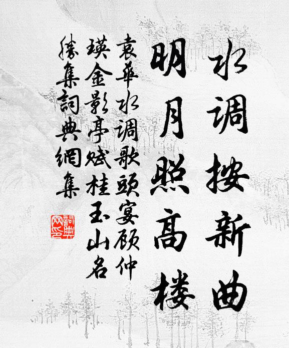 袁华水调按新曲，明月照高楼书法作品欣赏