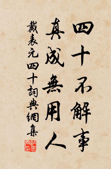 戴表元四十不解事，真成无用人书法作品欣赏