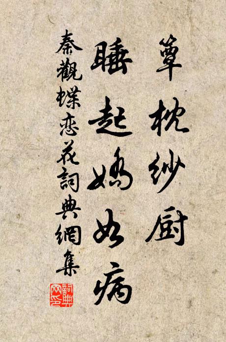 秦观簟枕纱厨，睡起娇如病书法作品欣赏