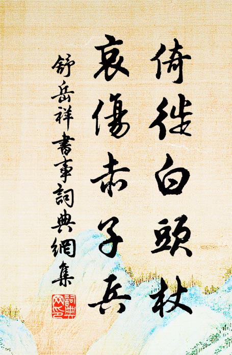 舒岳祥倚徙白头杖，哀伤赤子兵书法作品欣赏