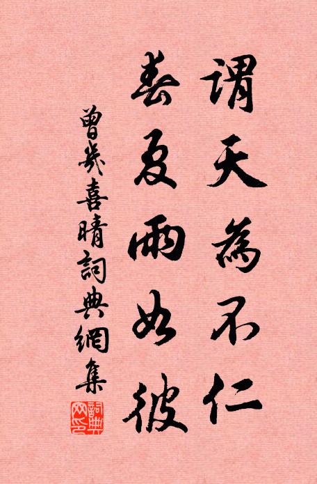 曾几谓天为不仁，春夏雨如彼书法作品欣赏