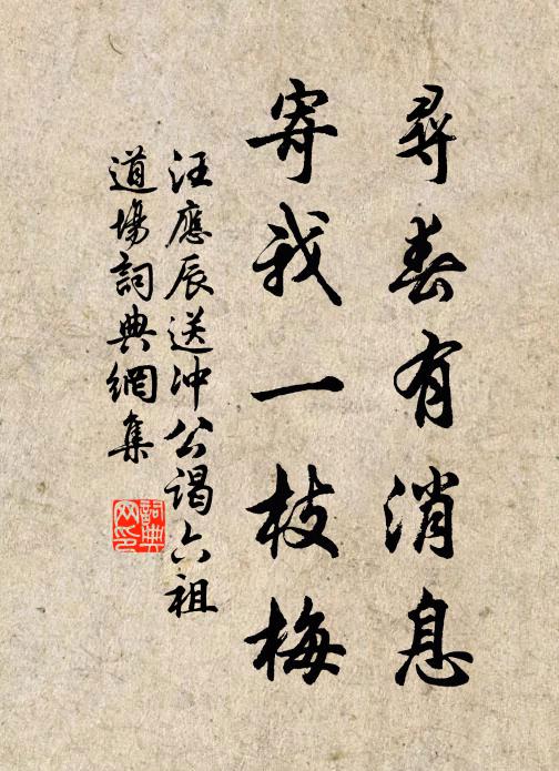 汪应辰寻春有消息，寄我一枝梅书法作品欣赏