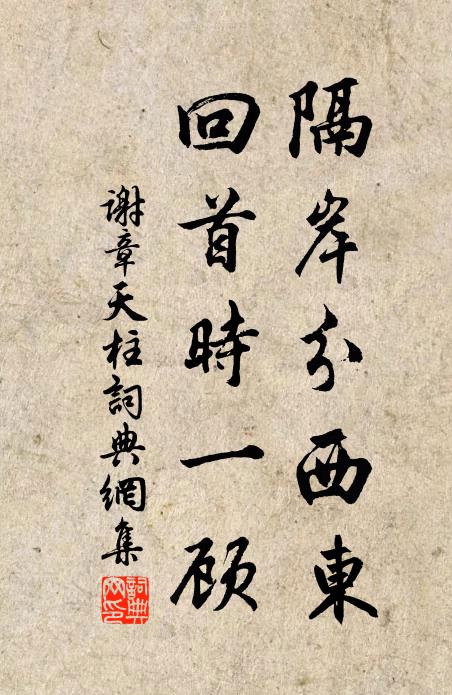 谢章隔岸分西东，回首时一顾书法作品欣赏