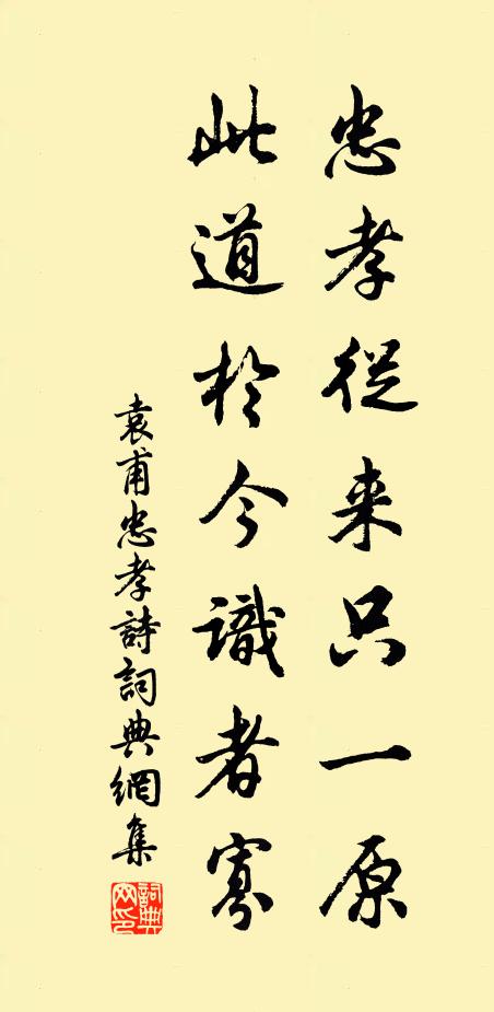 袁甫忠孝从来只一原，此道於今识者寡书法作品欣赏