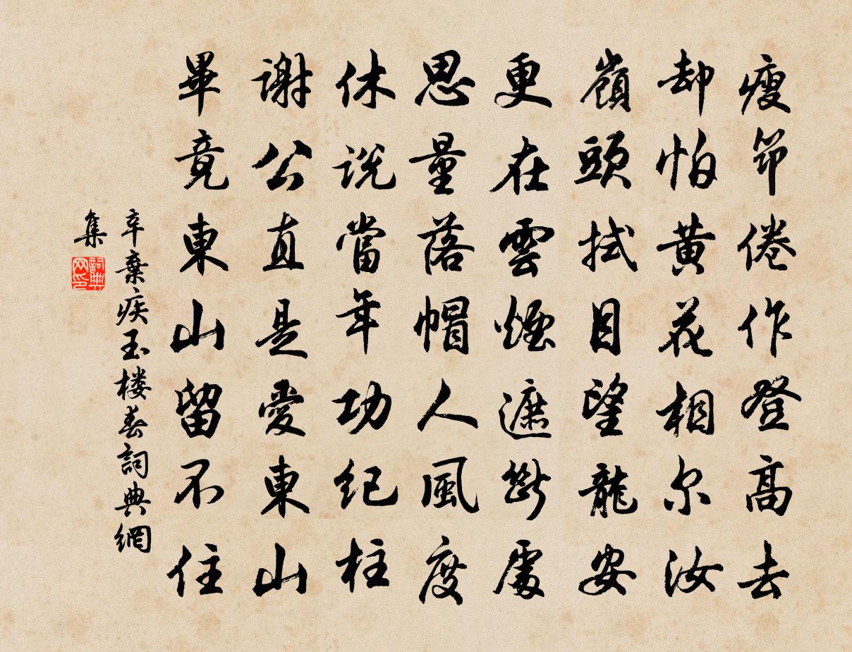 辛弃疾玉楼春书法作品欣赏