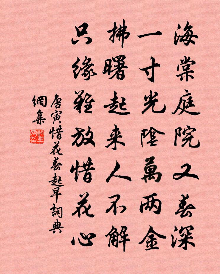 唐寅惜花春起早书法作品欣赏