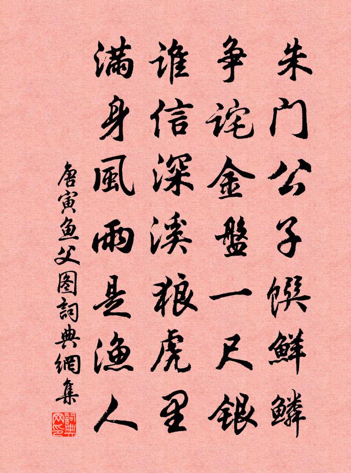 唐寅鱼父图书法作品欣赏