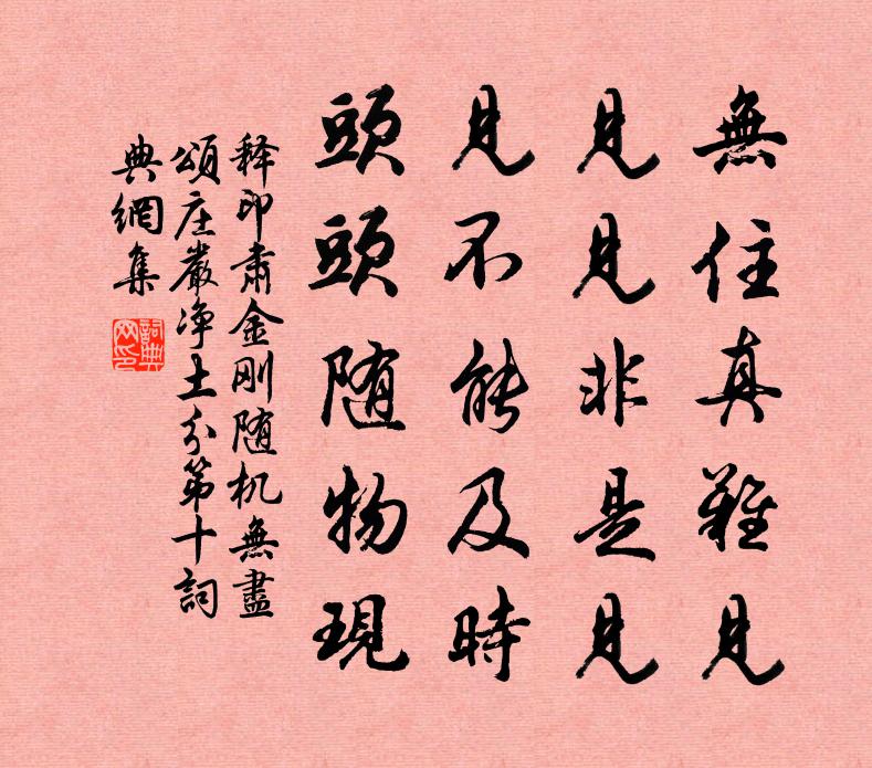 释印肃金刚随机无尽颂庄严净土分第十书法作品欣赏