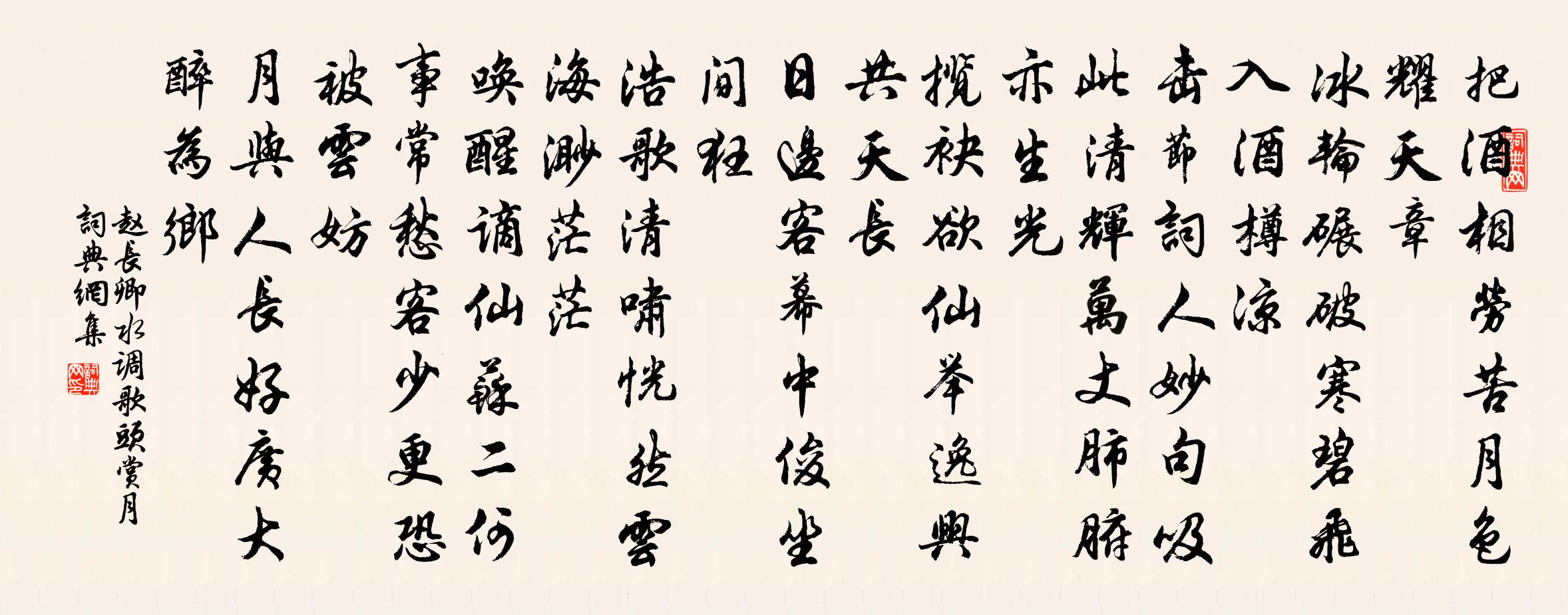 赵长卿水调歌头（赏月）书法作品欣赏
