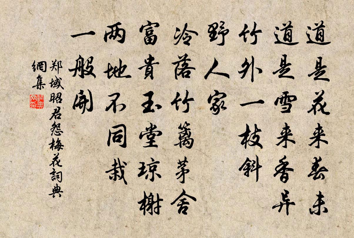 郑域昭君怨·梅花书法作品欣赏