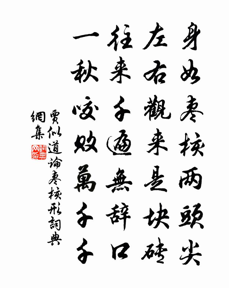 贾似道论枣核形书法作品欣赏