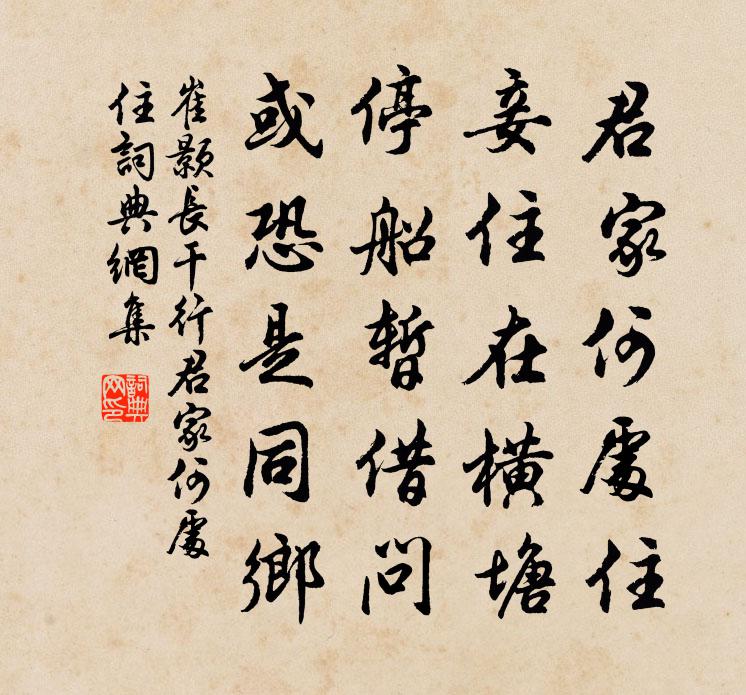 崔颢长干行·君家何处住书法作品欣赏