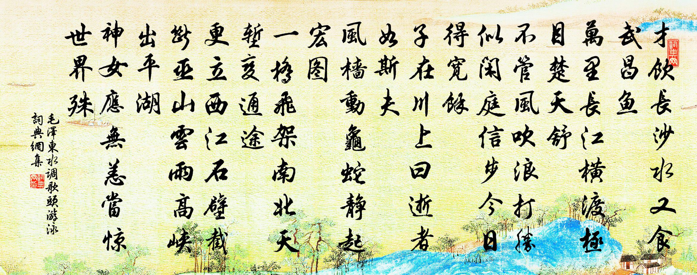 水调歌头·游泳书法作品欣赏