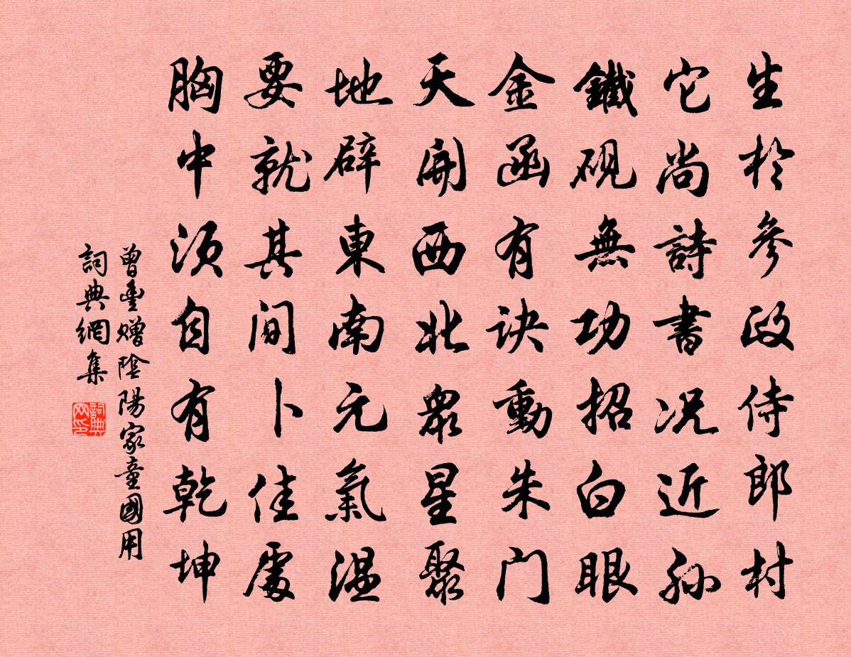 曾丰赠阴阳家童国用书法作品欣赏