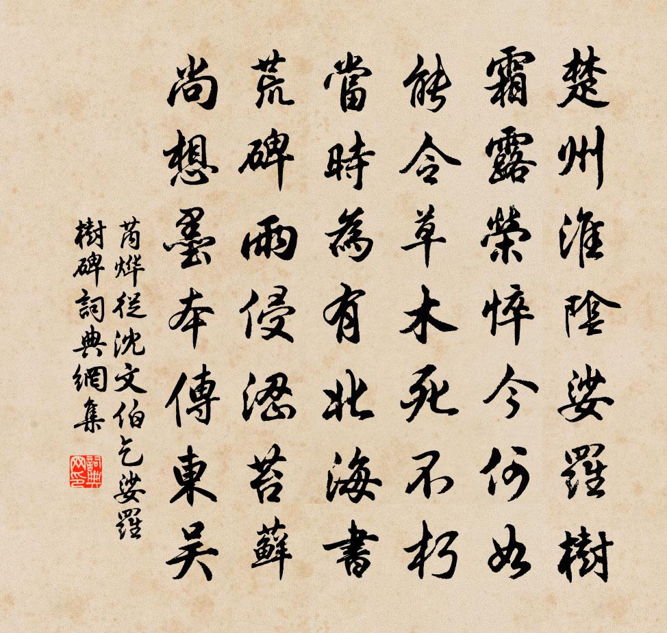 芮烨从沈文伯乞娑罗树碑书法作品欣赏