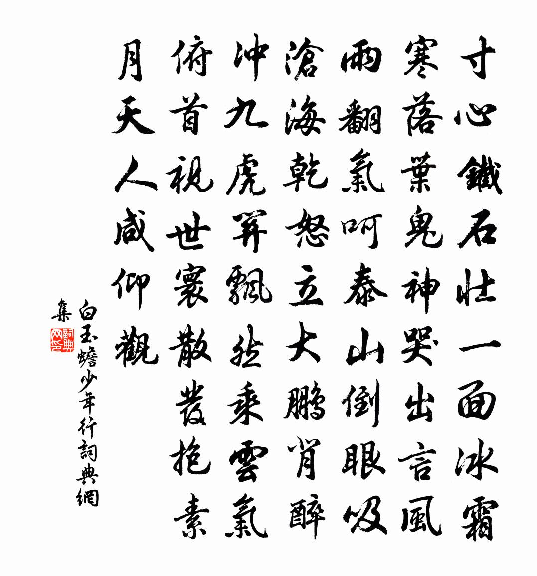 白玉蟾少年行书法作品欣赏