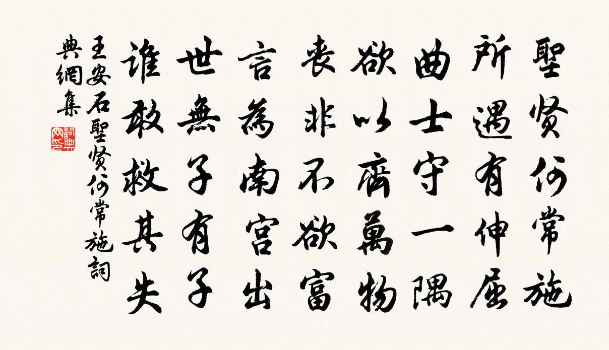 王安石圣贤何常施书法作品欣赏
