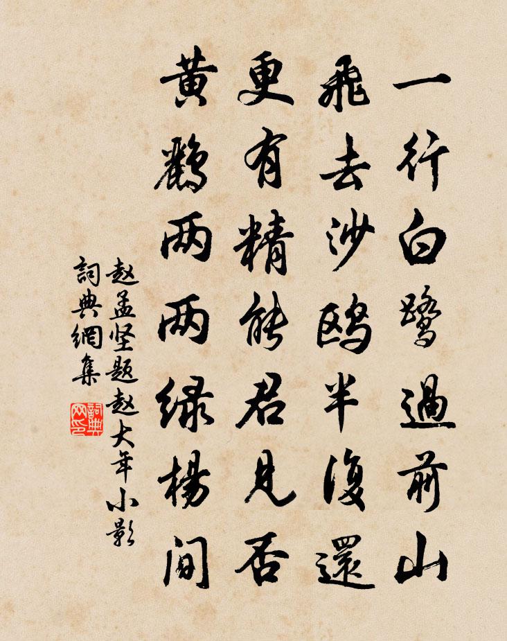 赵孟坚题赵大年小影书法作品欣赏
