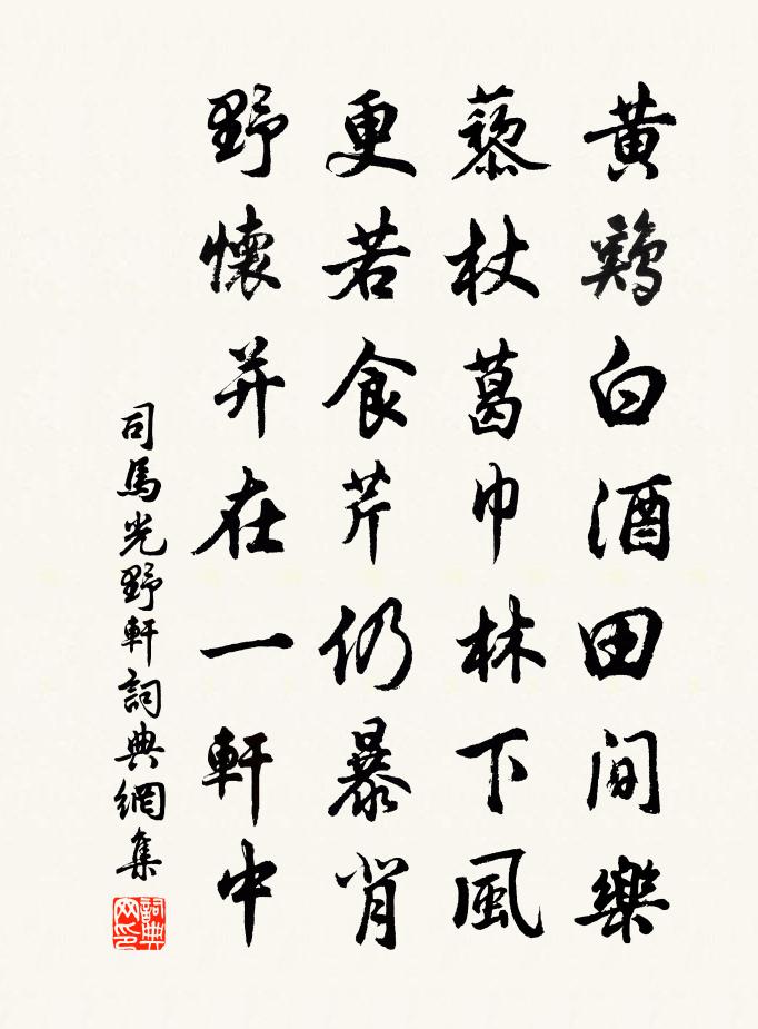 司马光野轩书法作品欣赏
