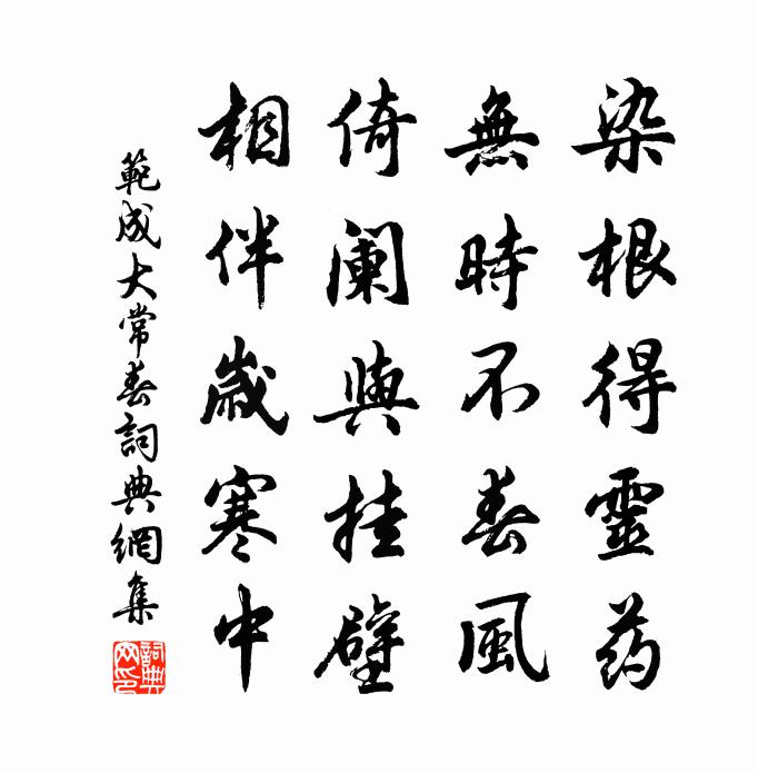 范成大常春书法作品欣赏