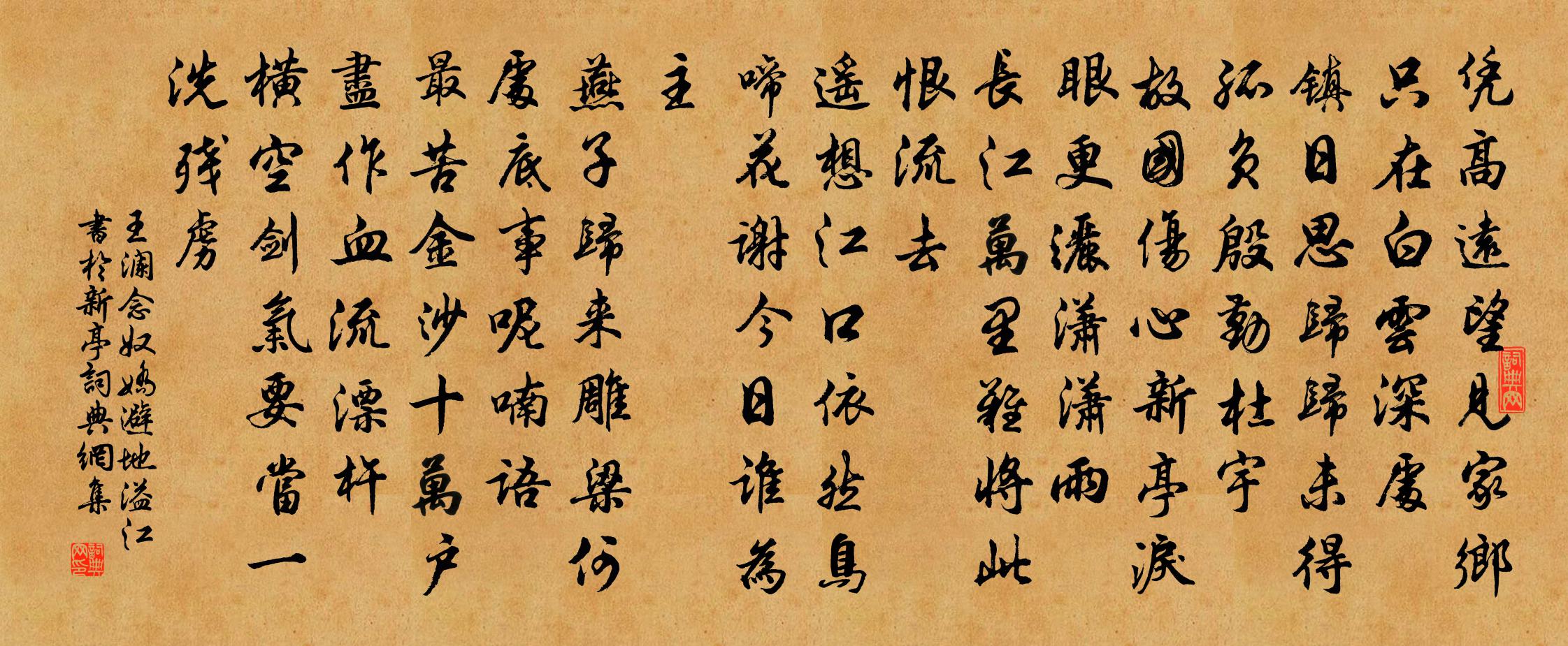 王澜念奴娇·避地溢江书于新亭书法作品欣赏