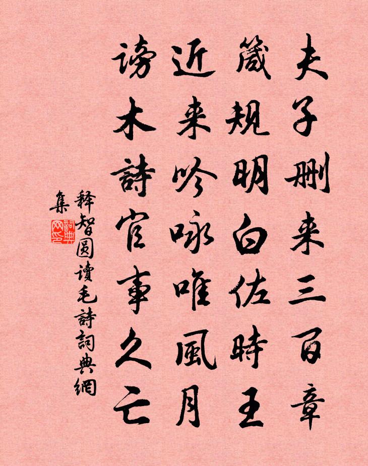 释智圆读毛诗书法作品欣赏