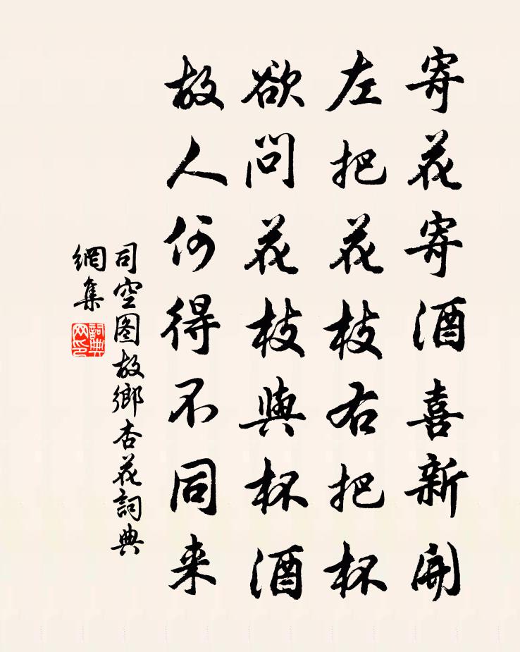 司空图故乡杏花书法作品欣赏
