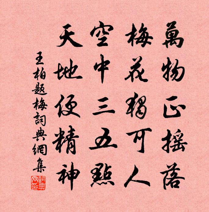 王柏题梅书法作品欣赏