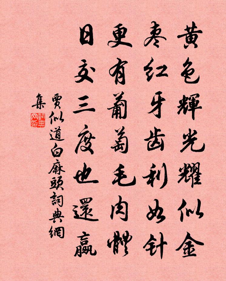 贾似道白麻头书法作品欣赏