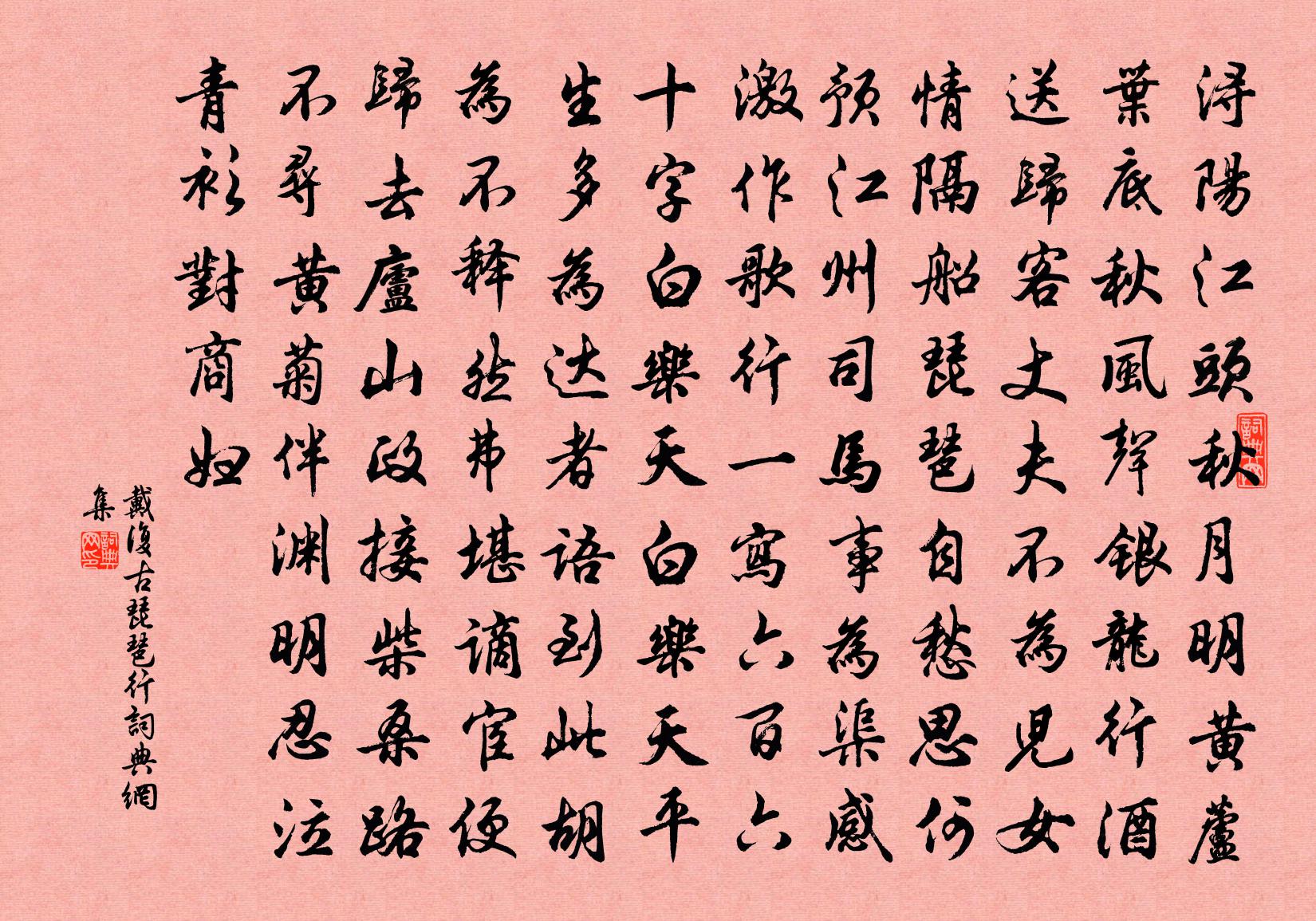 戴复古琵琶行书法作品欣赏