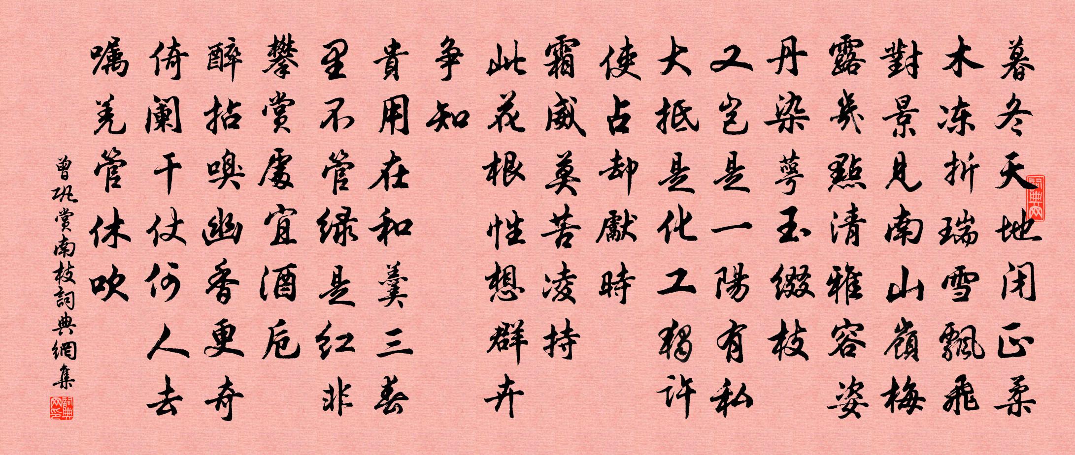 曾巩赏南枝书法作品欣赏