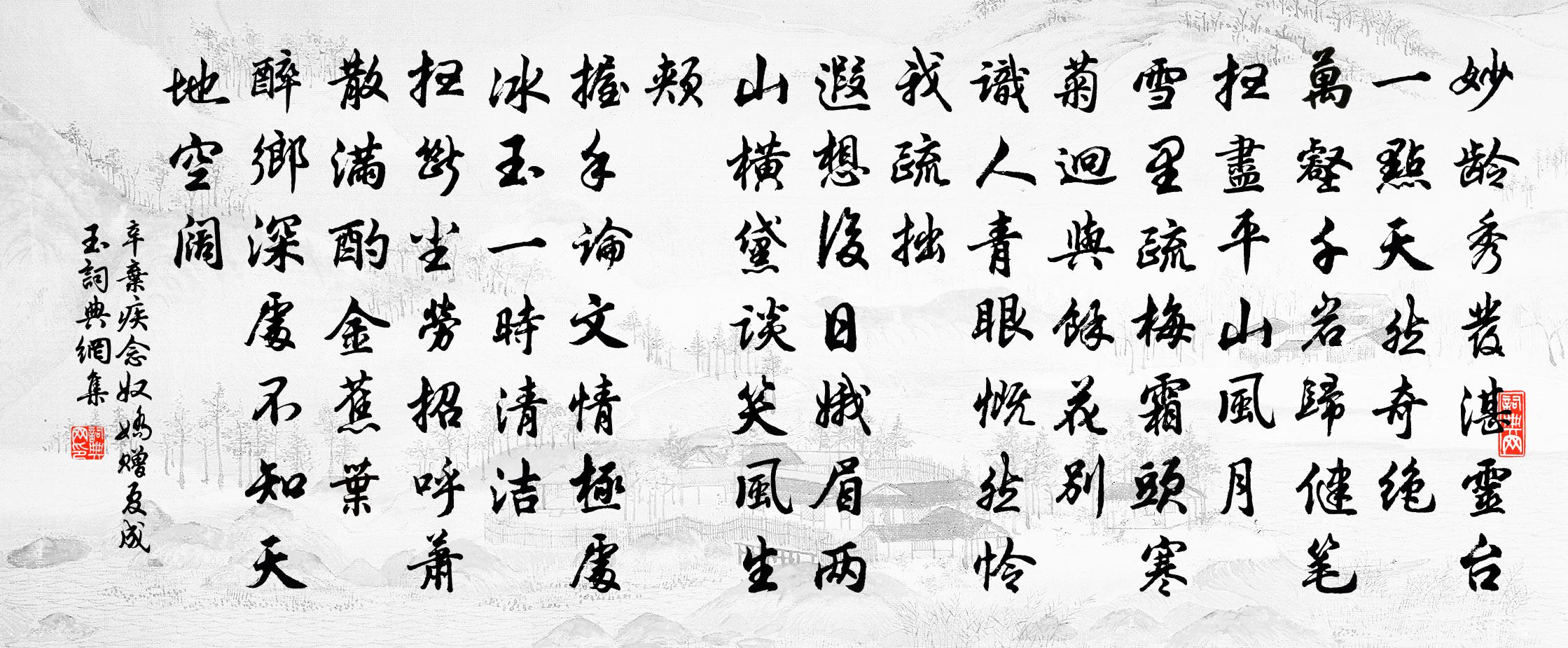 辛弃疾念奴娇（赠夏成玉）书法作品欣赏