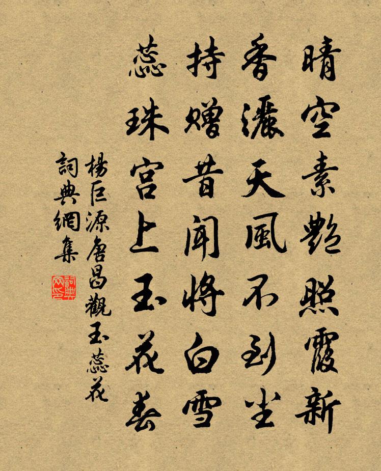 杨巨源唐昌观玉蕊花书法作品欣赏