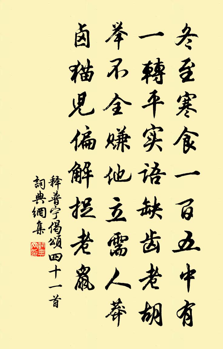 释普宁偈颂四十一首书法作品欣赏