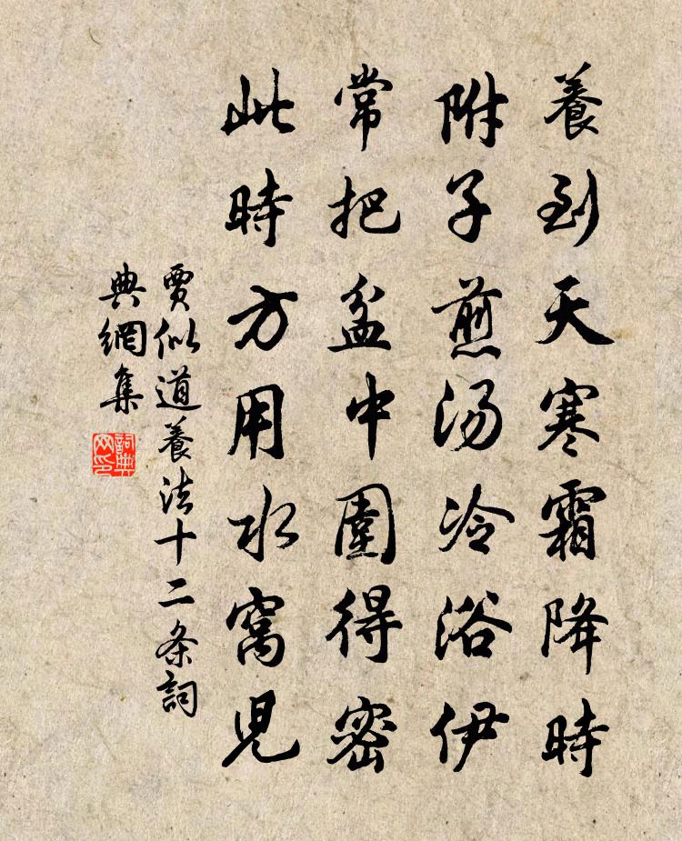 贾似道养法十二条书法作品欣赏