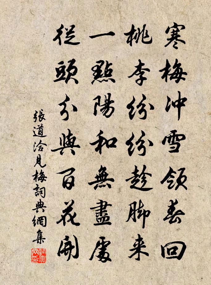 张道洽见梅书法作品欣赏
