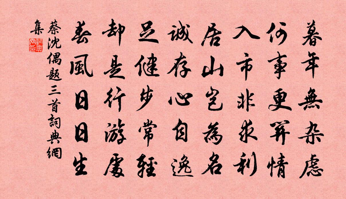 蔡沈偶题三首书法作品欣赏