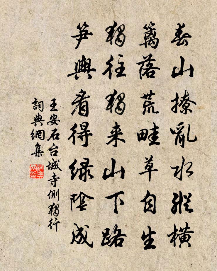 王安石台城寺侧独行书法作品欣赏