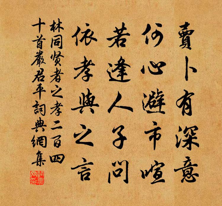 林同贤者之孝二百四十首严君平书法作品欣赏
